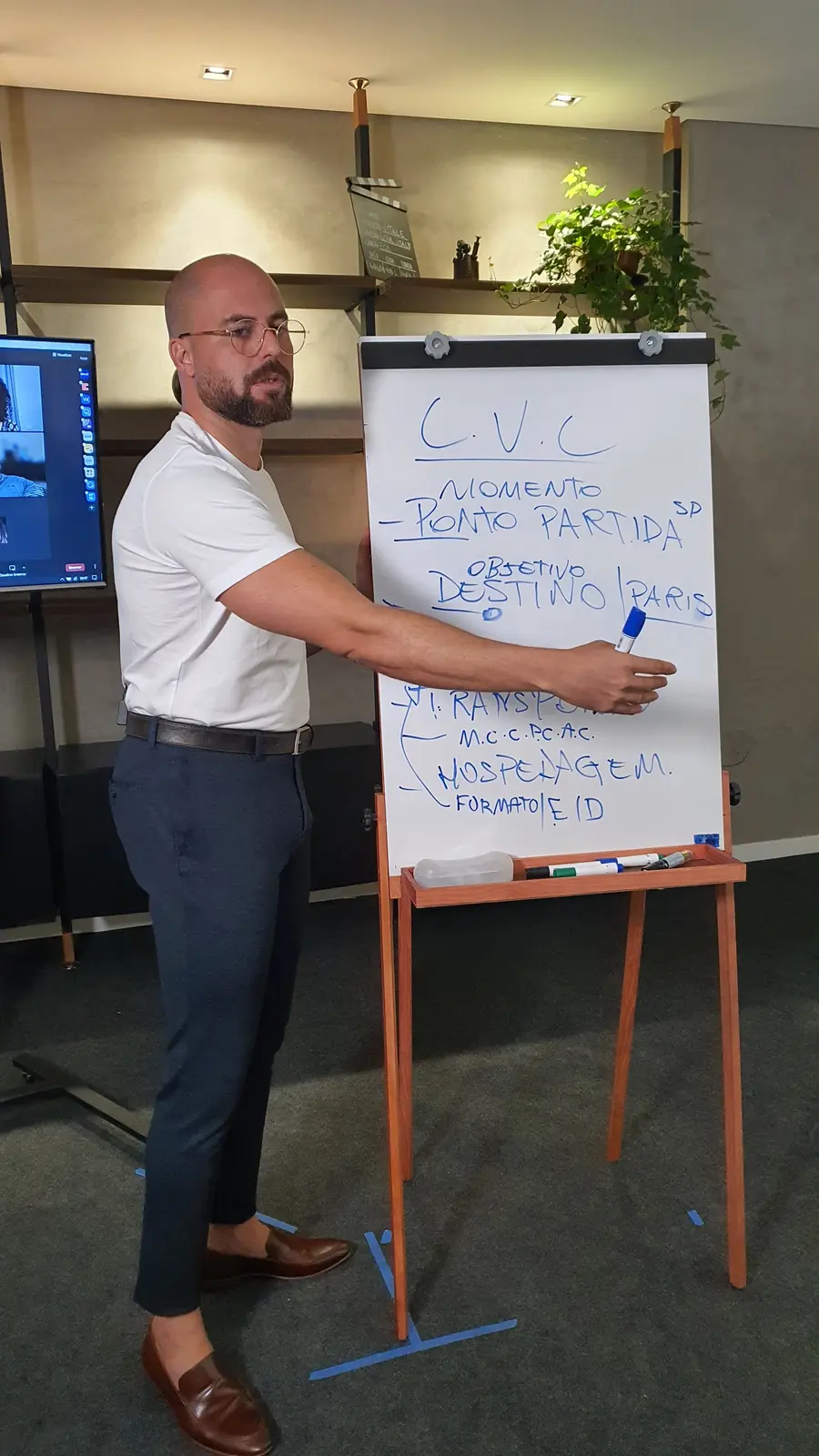 Victor Vitale no flipchart