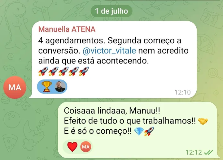 Manuella conta que fez 4 agendamentos