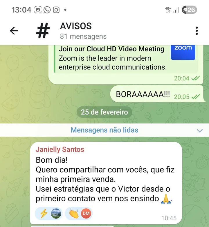 Janielly conta que fez a primeira venda