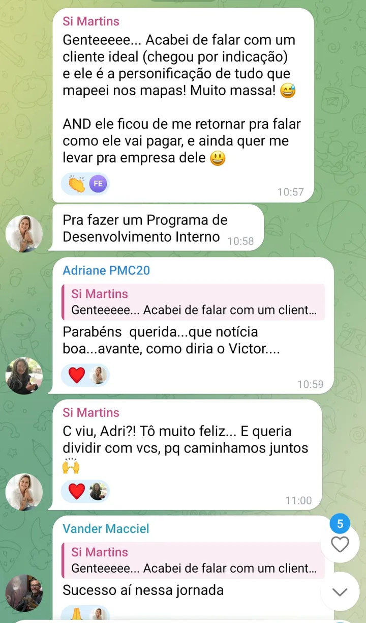 Aluna conta que o cliente ideal entrou em contato